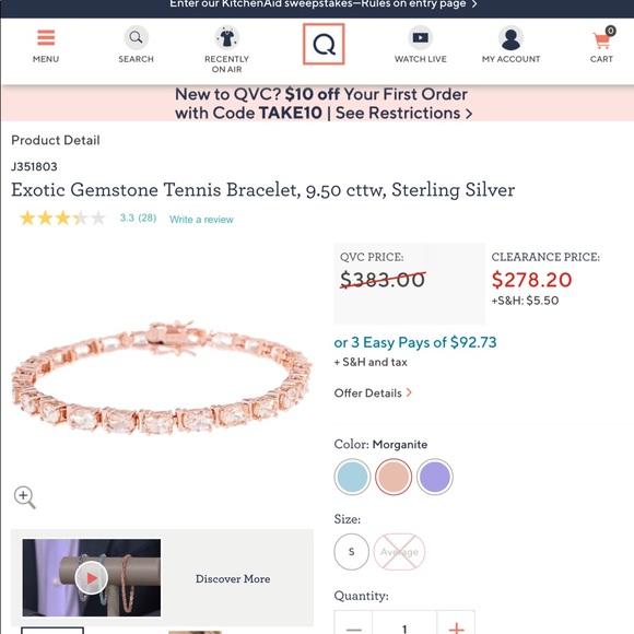 PRICE DROP! Morganite Tennis Bracelet NWOT - Picture 5 of 8